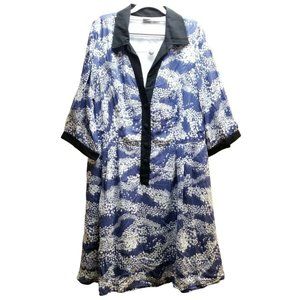 Eshakti Women's Custom Size 16 Lined Pocket Dress Modern Dandelion Print Elastic